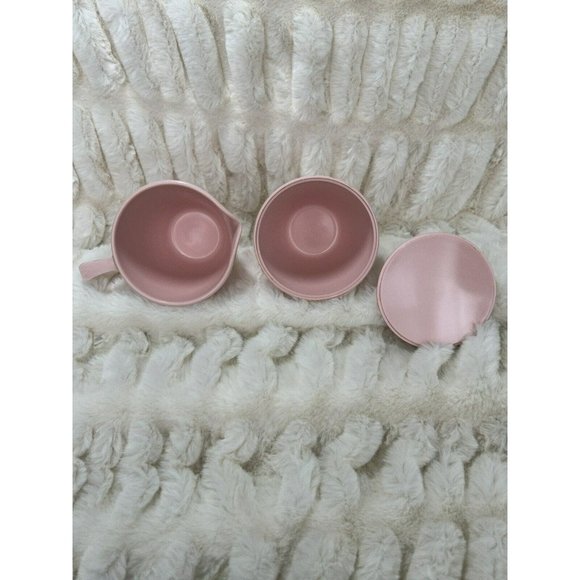 Mar-crest Melmac Melamine Atomic Pink Sugar Bowl and Creamer Pitcher Retro Vtg - Picture 10 of 13